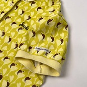 Jack Bunny!! ジャックバニー パーリーゲイツ バード柄 総柄 半袖 ポロシャツ 0 /レディース/ゴルフ/スポーツ/イエロー系