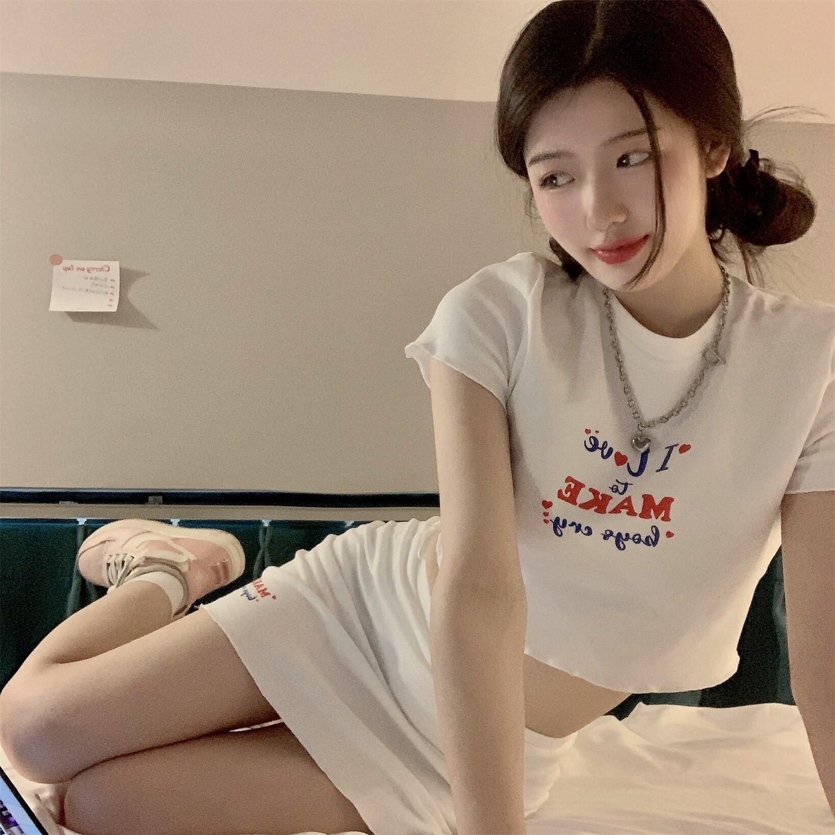 スタイルカジュアルサマーTシャツ スカート ストリート 大人ガーリー スウィート キュート 夏物 モンロー6701548422