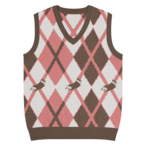 WIGGLE ARGYLE Knit Vest　[T0098]