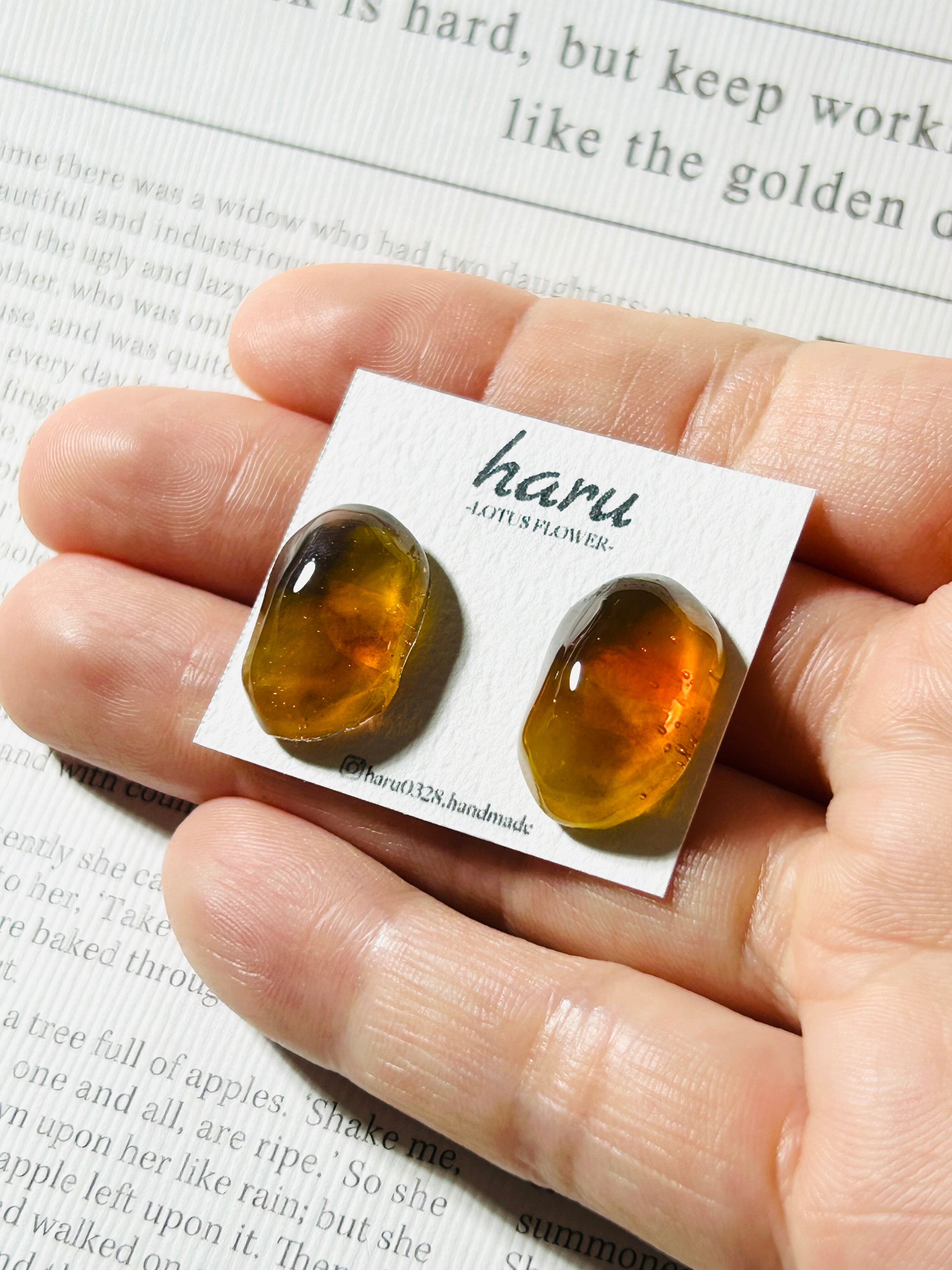 べっ甲風  レジン  ピアスorイヤリング