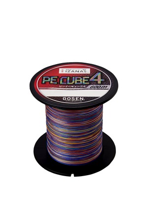 【人気】ゴーセン(GOSEN) PE CUBE4 4本編組PEライン 高視認性5カラー 1号〜3号 300m/600m ボビン巻 高強度 日本製原糸使用 国内自社工場製