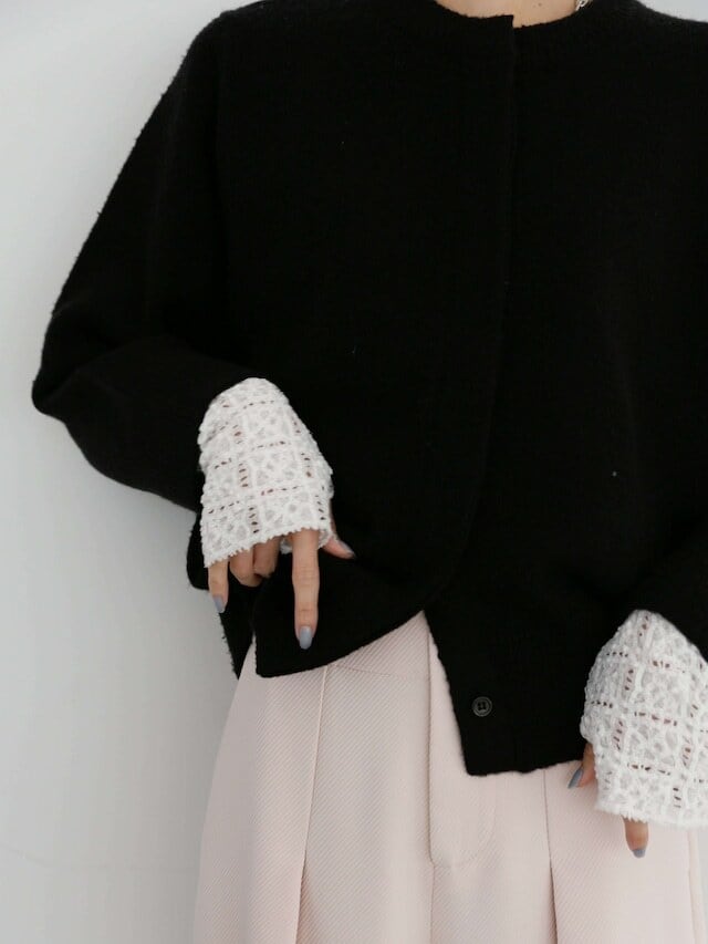 lace sleeve knit cardigan | Katrin TOKYO
