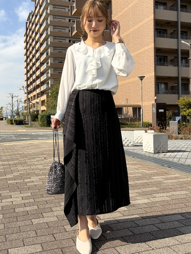 【9286KT】カットドビーアシンメトリーヘムスカート (9111-61021)