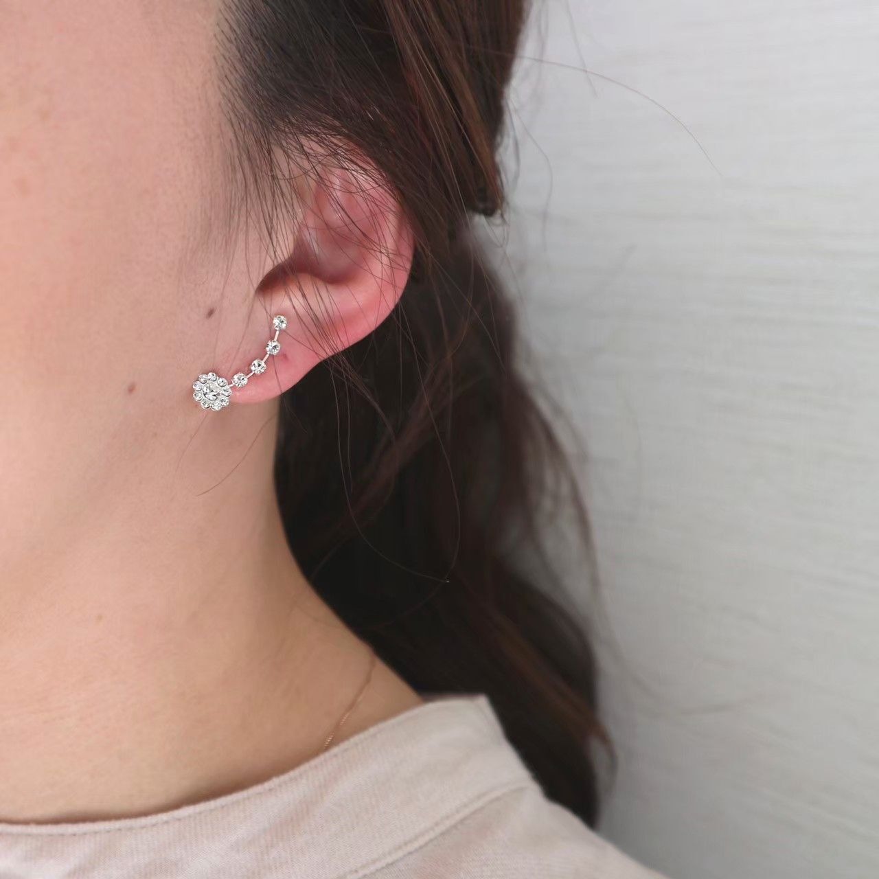 s925 ひまわりシルバーイヤーカフ