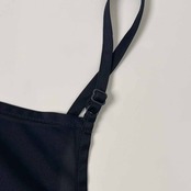 セットアップ Paul Stuart ポールスチュアート カシュクール ドット 半袖 ワンピース インナーキャミワンピース付き 8/ブラック×ブルー レディース