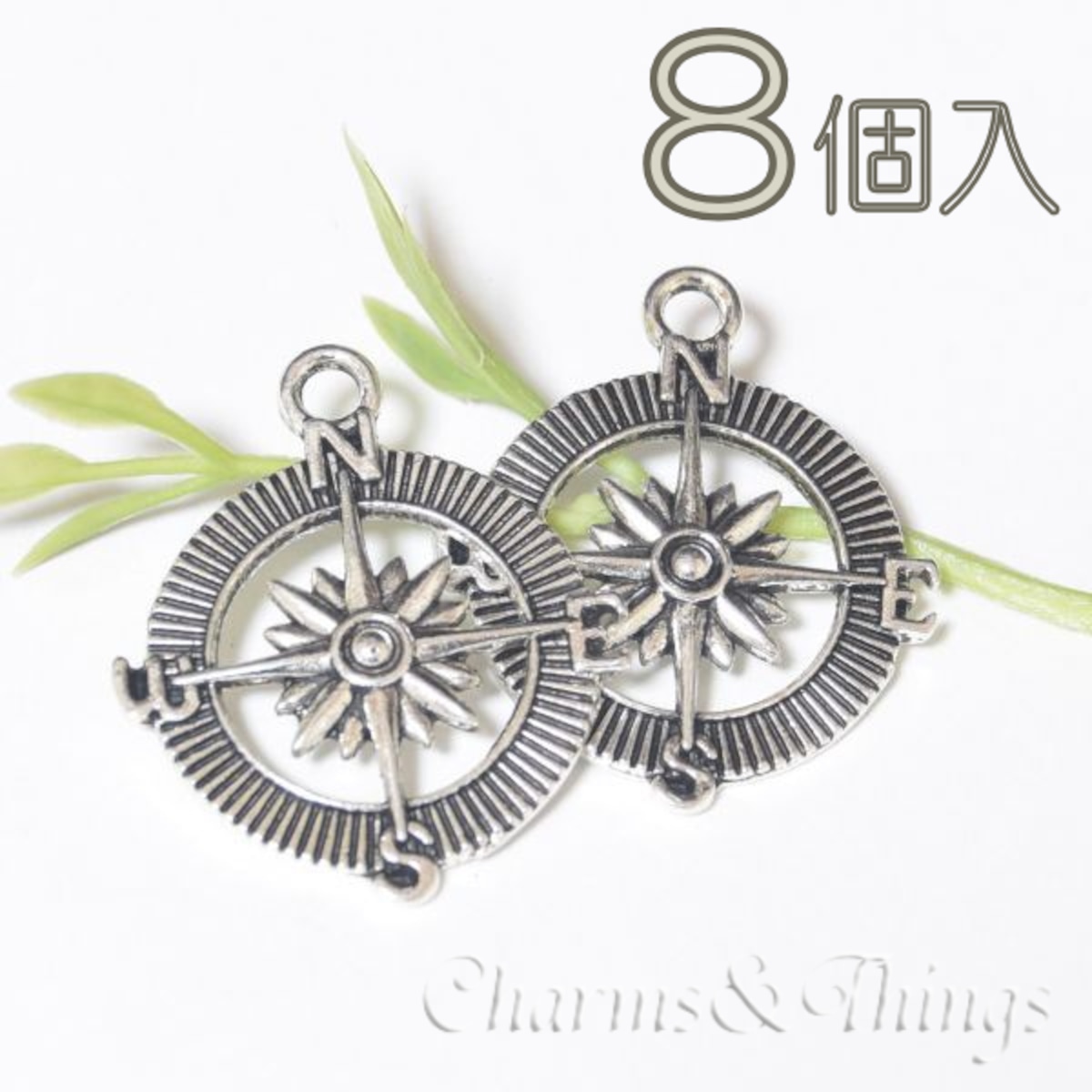 C&T 方位磁石 チャーム 羅針盤 コンパス 磁針 (8個入) アクセサリー 