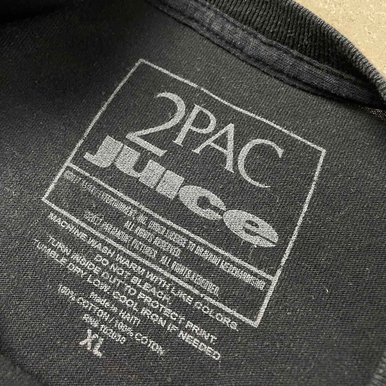 映画 JUICE POWER RESPECT 2PAC ヒップホップ ラップ ツーパック ムービーTシャツ メンズXL 古着 バックプリント フォトプリント ブラック 黒 【Tシャツ