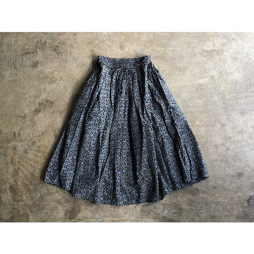 SOIL(ソイル) Cotton Voile Small Flower Print Gathered Skirt