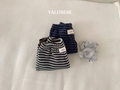 ベルベベ / valubebe / タイニーボーダーパンツ / 韓国子供服 / ベビー|キッズ / 26winter〖取寄〗*6M~S*
