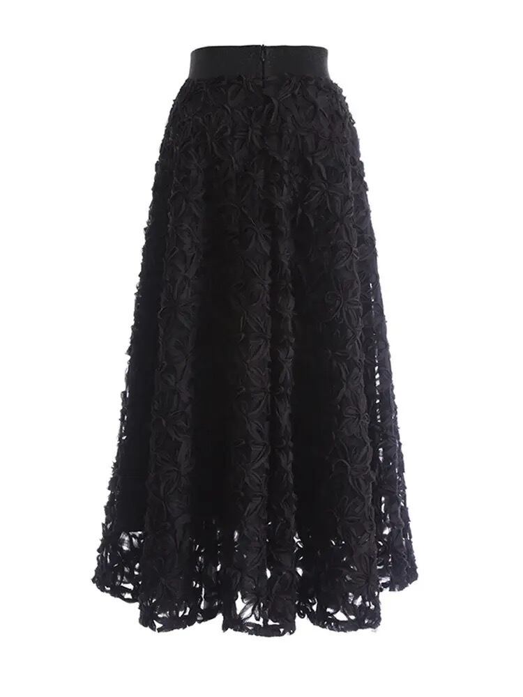フラワーレースカットスカート