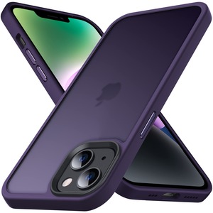 【特価処分】Anqrp iPhone 14 / iPhone 13 用 ケース 半透明 米軍MIL規格 耐衝撃 マット感ケース 黄ばみ無し ストラップホール付き スマホケース あいふぉん 13 / 14ケース 対応 薄い カバー 6.1インチ 「パープル」