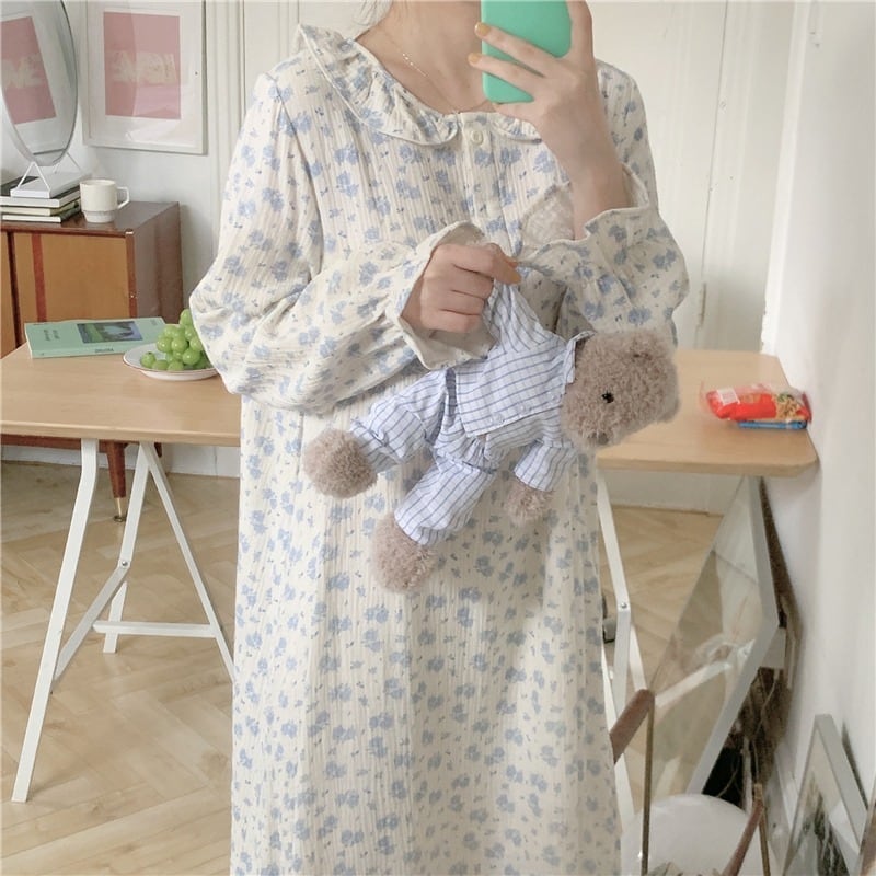 カラーフローラルスプリングオータム ロング コットン 春物 秋物 花柄 萌量不足51763691654