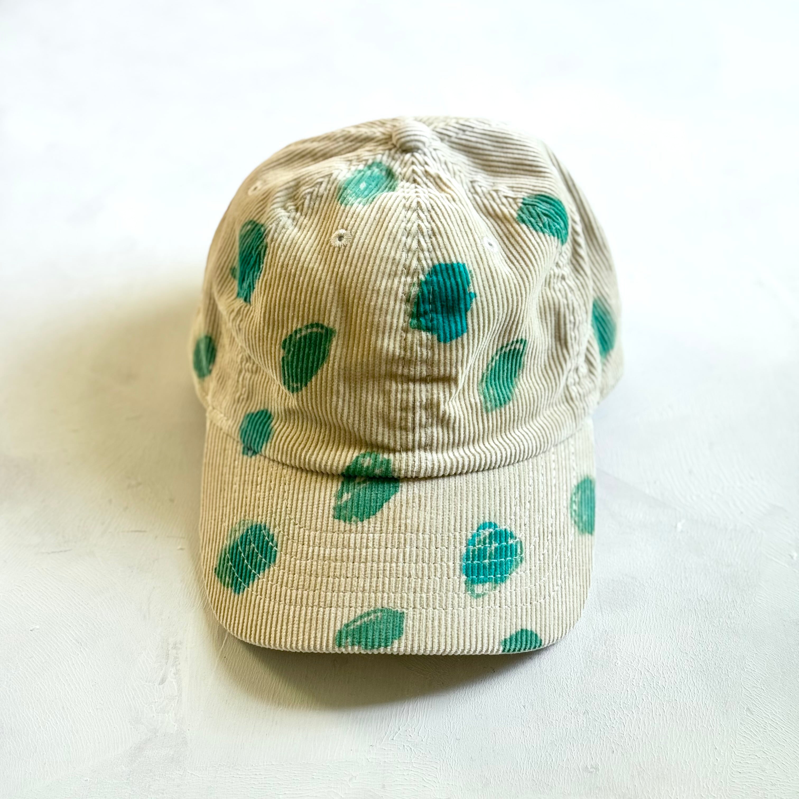 mn0114コーデュロイスカート×キャップ(ベージュオリーブ2つ) 手染めのキャップ コーデュロイ / beige | Sashiiro