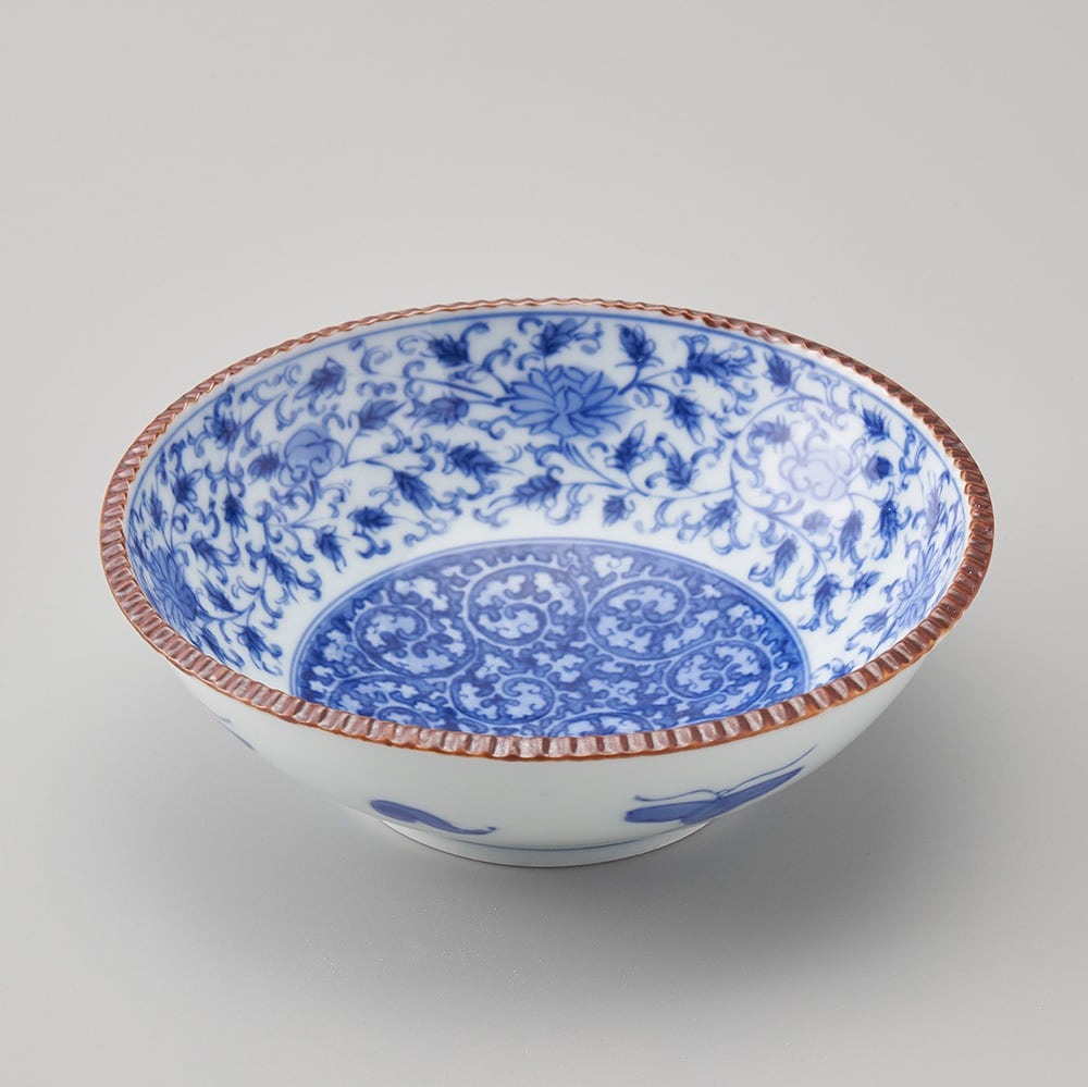 微塵唐草丸鉢・大 | 肥前吉田焼 陶磁器の与山窯