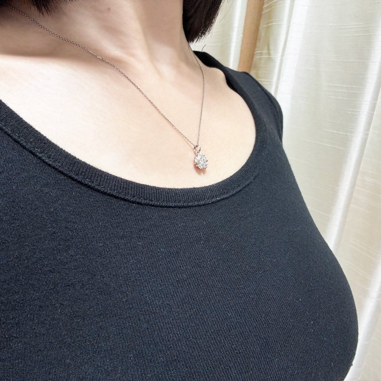 鑑別カード付】Pt850/950 0.88ct H&C ダイヤモンド フラワー