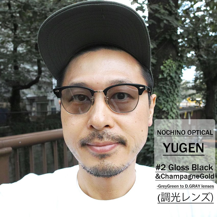 NOCHINO OPTICAL / YUGEN / #2 GLOSSY BLACK & CHAMPAGNE GOLD - GREY