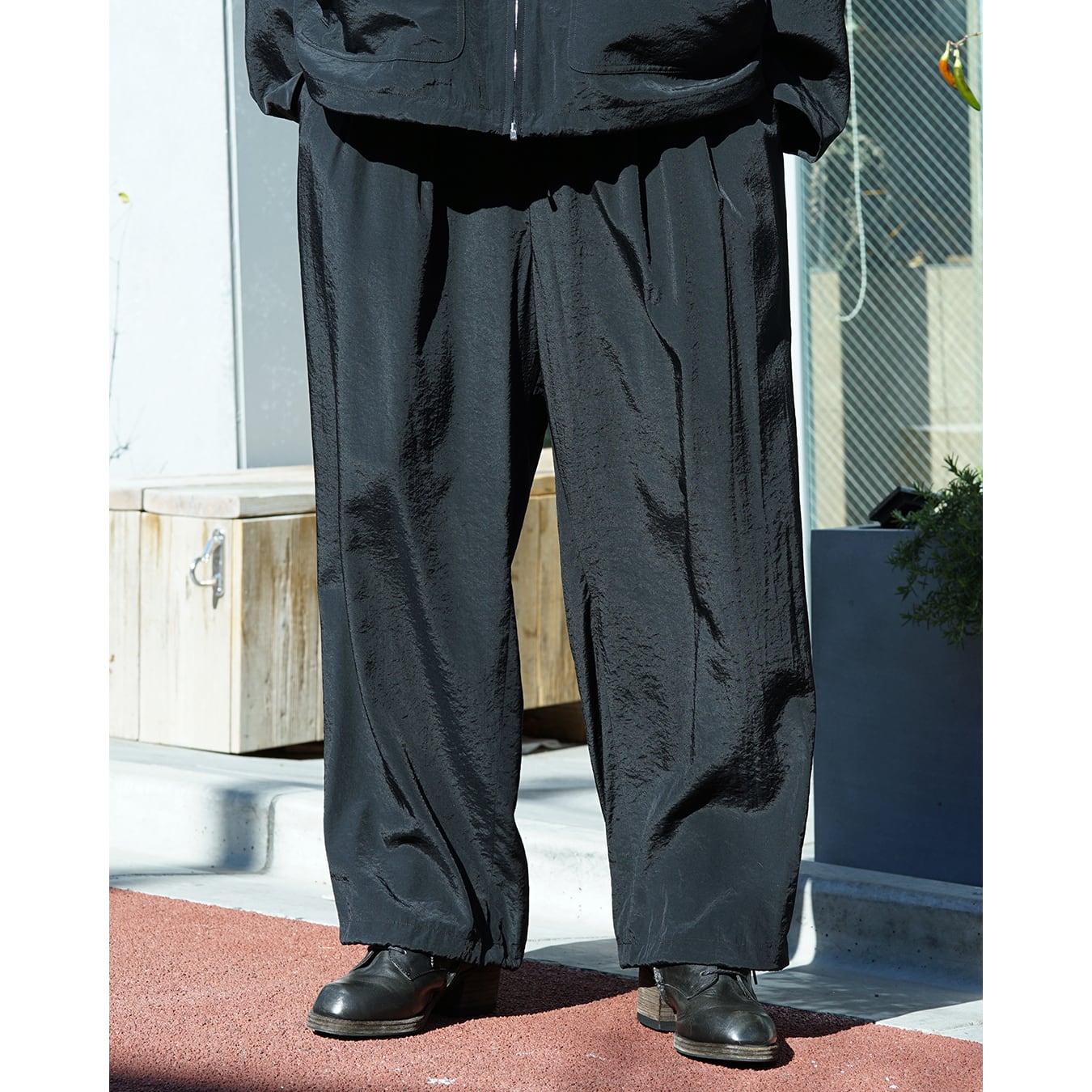 Blanc YM] (ブランワイエム) BL-25S-SDWP Silk Denim Wide Pants (Navy