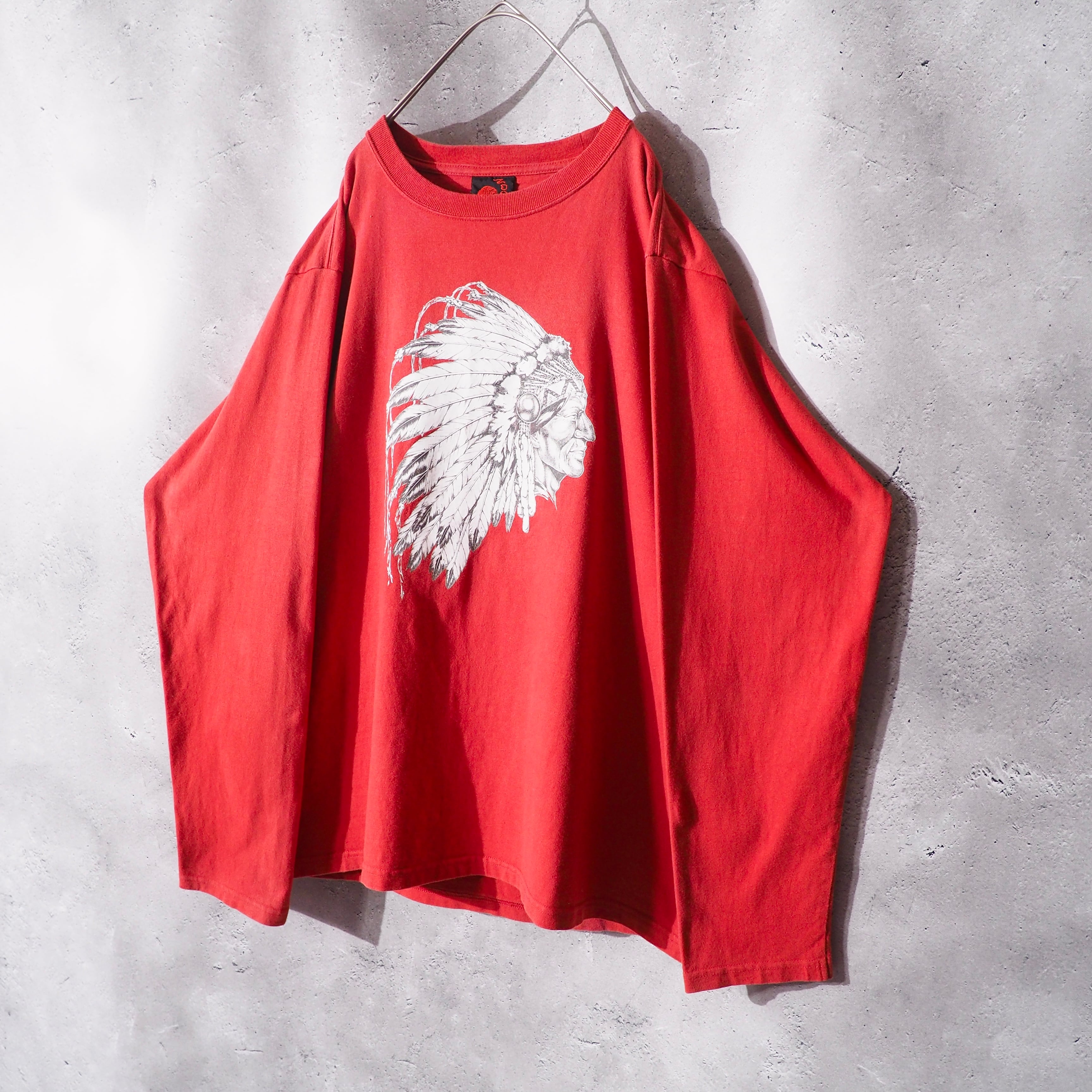 1990s " Real Basic Evolution " Indian Printed Vintage Loose Long Sleeve Tee