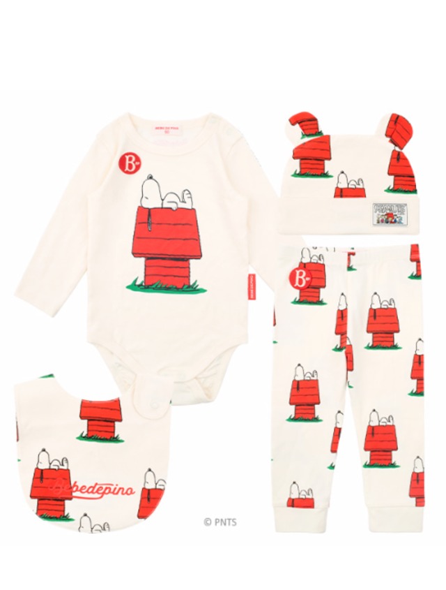 [BEBE DE PINO] All over Snoopy baby bodysuit set 正規品 韓国ブランド 韓国ファッション 韓国代行 韓国通販 ベベドピノ bebedepino 日本 店舗 韓国 子供服