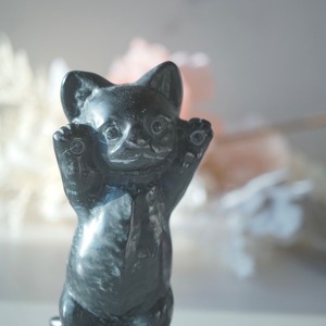 【オブシディアン】ばんざい猫ちゃん