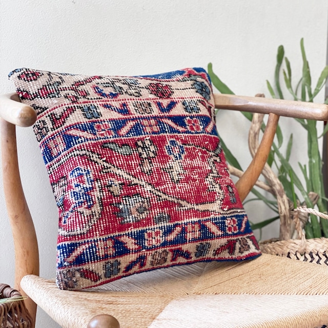 ヴィンテージラグクッションカバー vintage rug cushion cover * トリコロールナチュラル tricolored natural 40×40 [cs064]