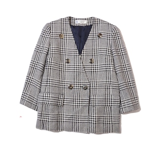 Givenchy　GLAMOUR　(90's license)   glen check collarless jacket