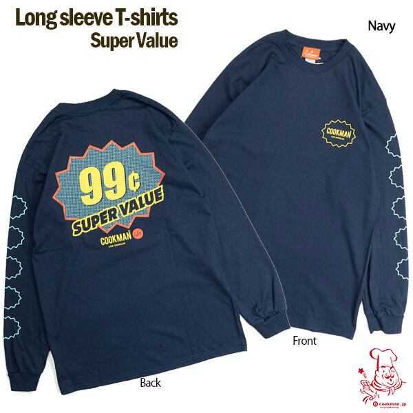 Cookman Long sleeve T-shirts Super Value ネイビー クックマン 長袖Tシャツ USA UNISEX 男女兼用 アメリカ