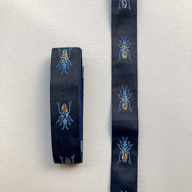 Kafka 昆虫刺繍のジャガードリボン（50cmカット）