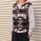 pattern fleece vest
