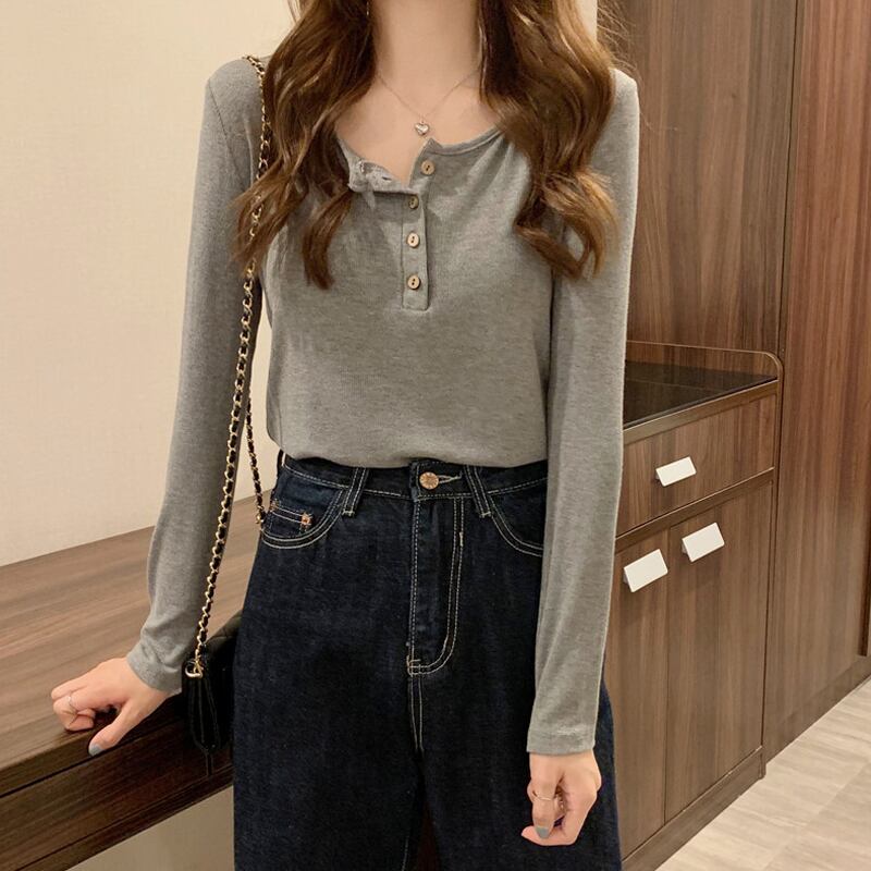 Tシャツ シャツ スプリングオータム ロング 春物 秋物 試着室9161117898