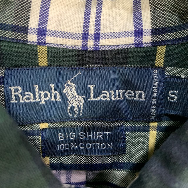 90s Ralph Lauren ビッグシャツ タータンチェック柄 S ラルフ