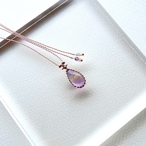 アメトリンのマクラメ編み 天然石ネックレス