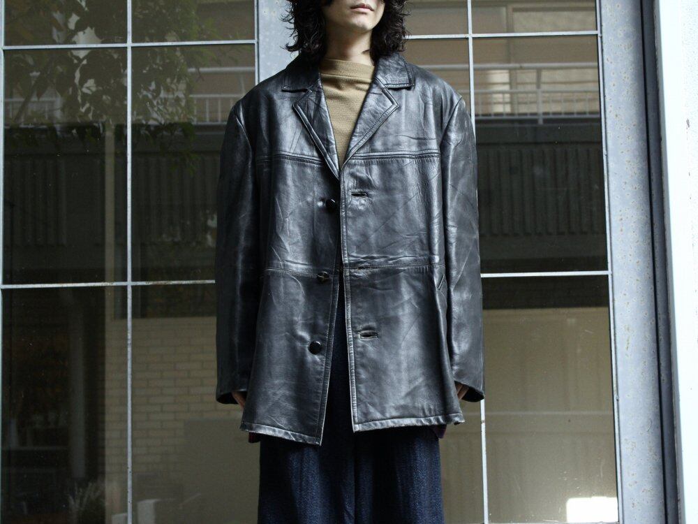 Vintage German Leather Work Jacket 