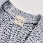 シルク混 Papas パパス ケーブル編み ニット ベスト M/水色系 メンズ