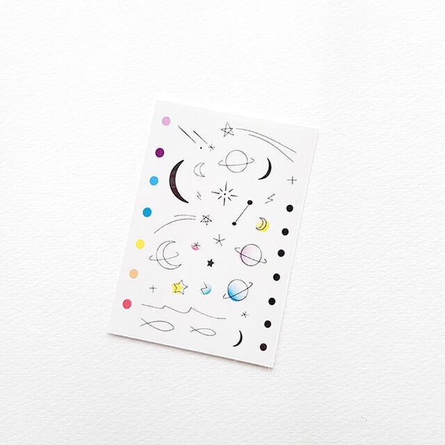 夜空に瞬く星 月 惑星 おさかなのタトゥーシール ハーフサイズ Acubi Drops