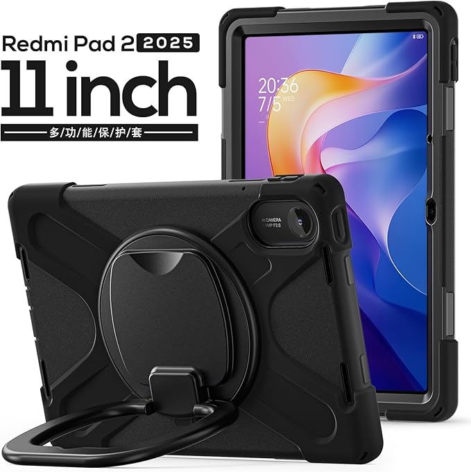 360度回転 For Xiaomi Redmi Pad 2 ケース Wi-Fiモデル/4Gモデル 縦