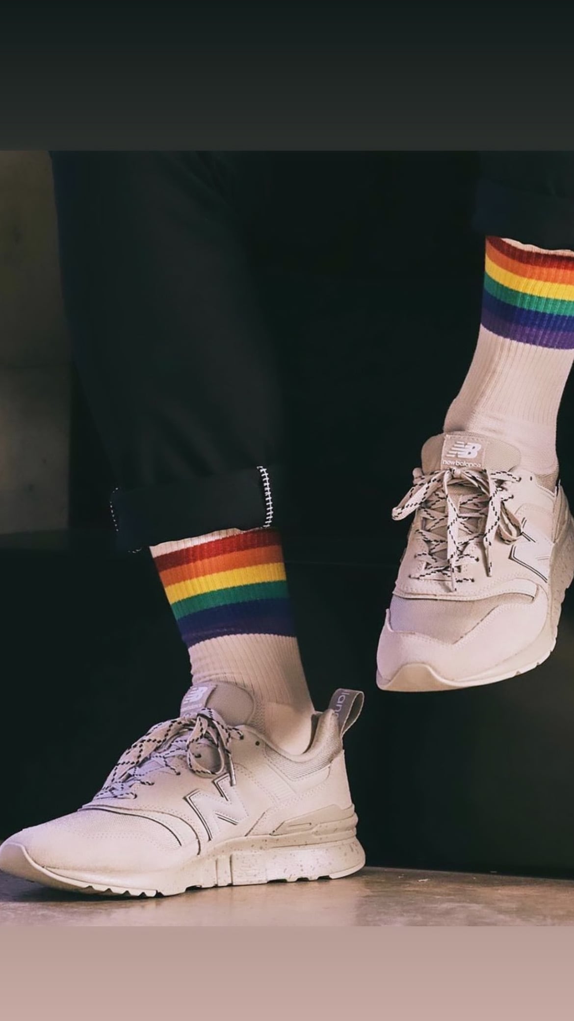 PANTHERELLA -レインボーストライプ柄コットンソックス 6001S-