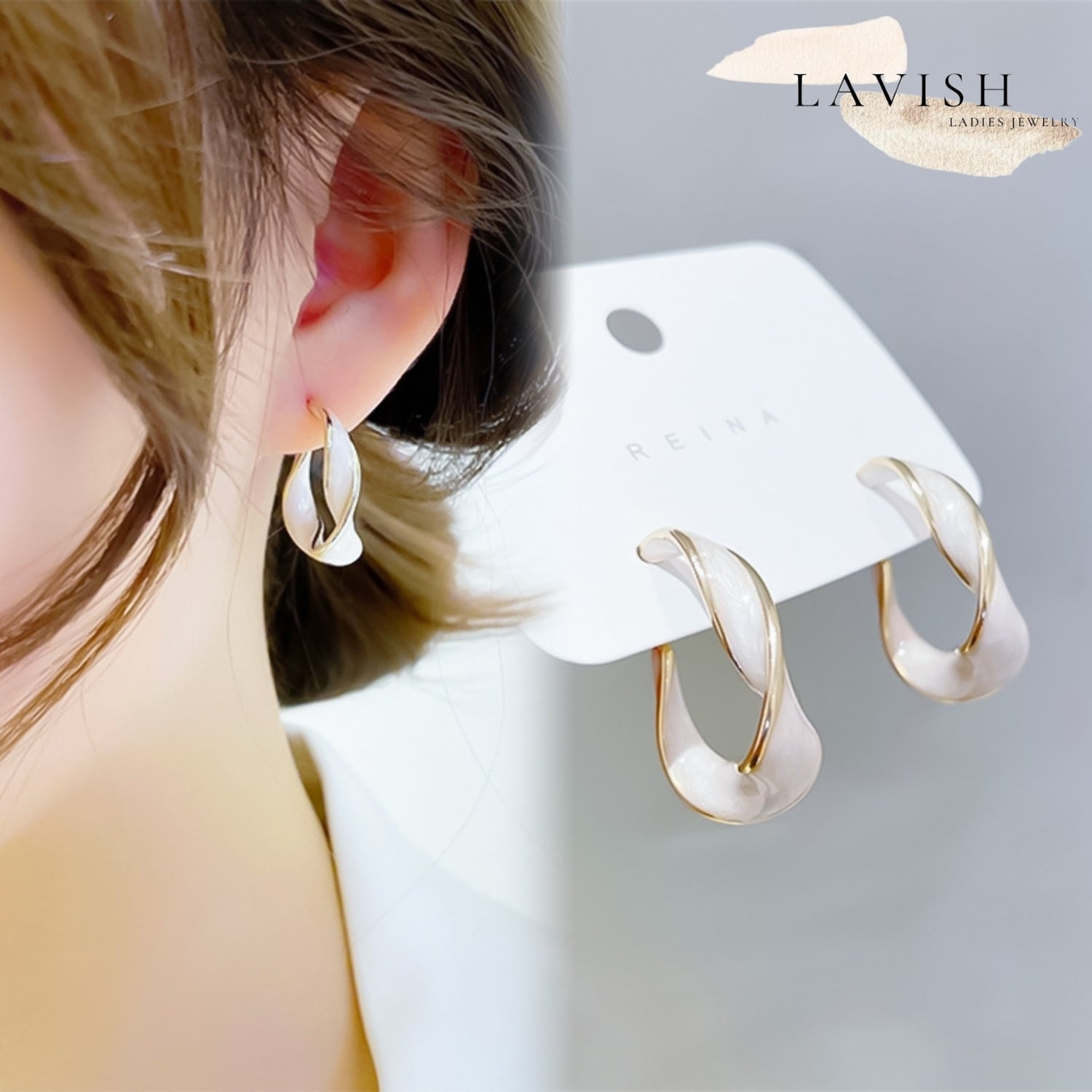 ツイストフープ ピアス レディース pierce | LAVISH