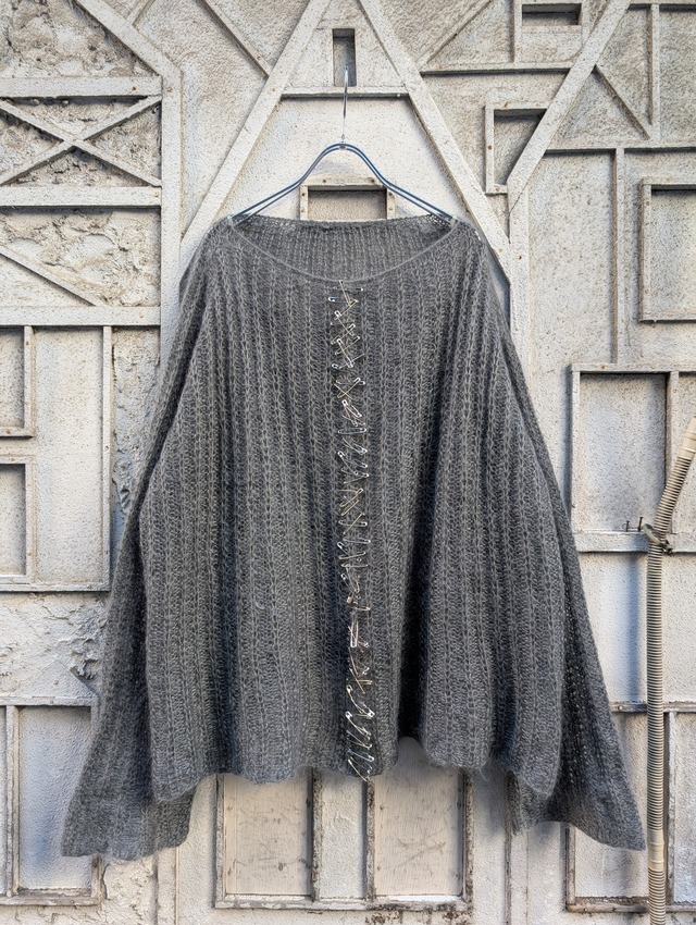"深緑" remake short mohair knit