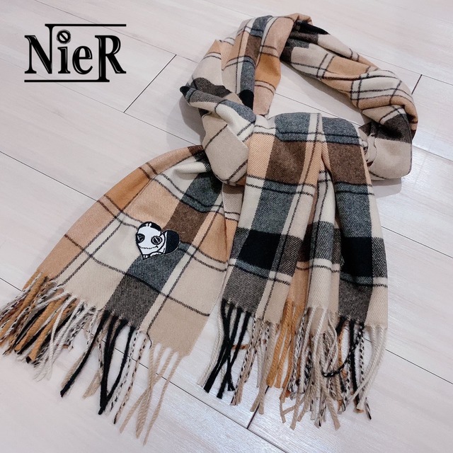 NieR ブラウンチェックマフラー