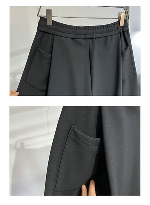 ワイドレッグストレートカジュアルパンツ
