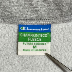 【champion】カレッジ ベントレー大学 刺繍ロゴ ハーフジップ ワンポイントロゴ スウェット トレーナー プルオーバー M グレー チャンピオン US古着