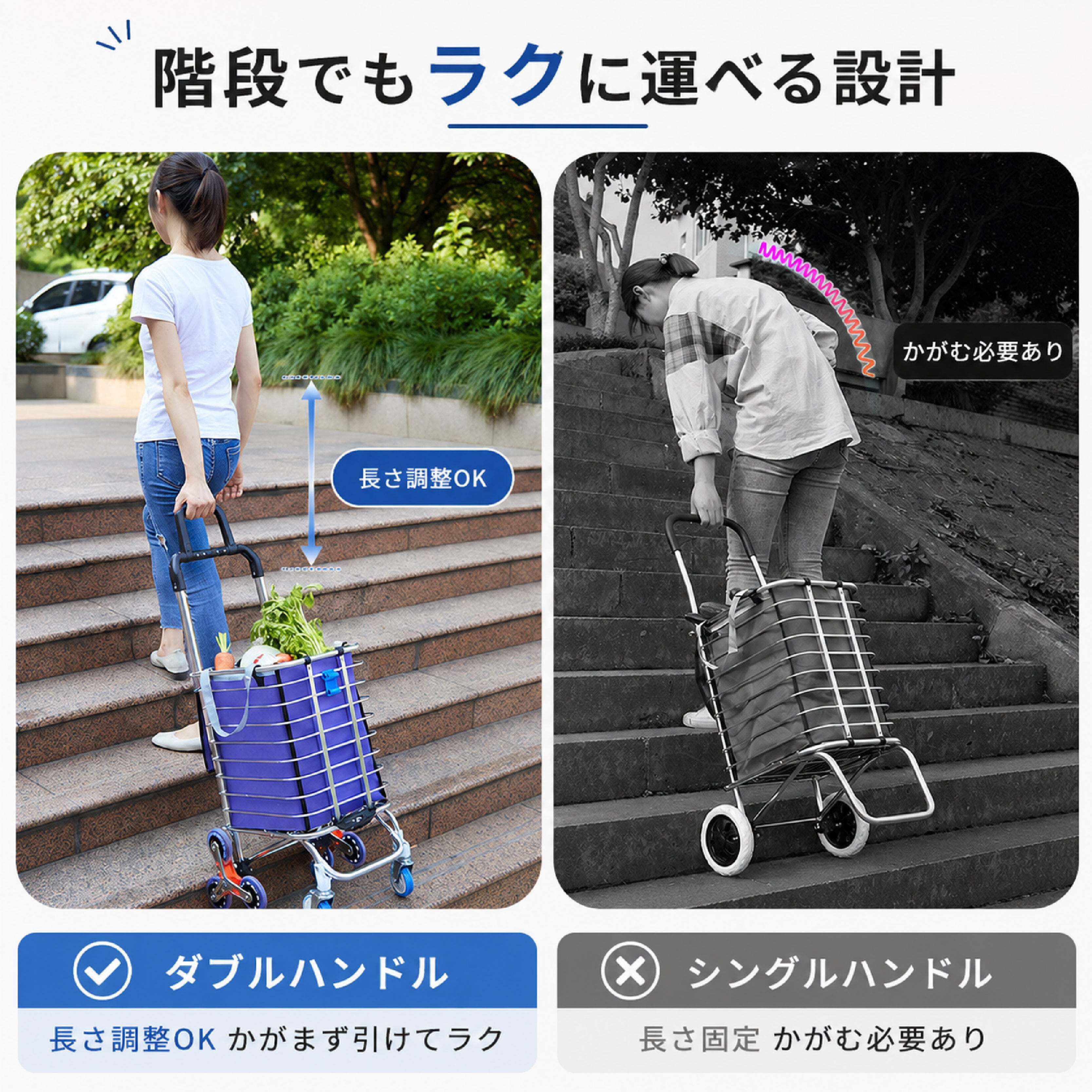 HY 381 . 折りたたみワゴン キャリーカート ブレーキ付き 軽量 アルミ