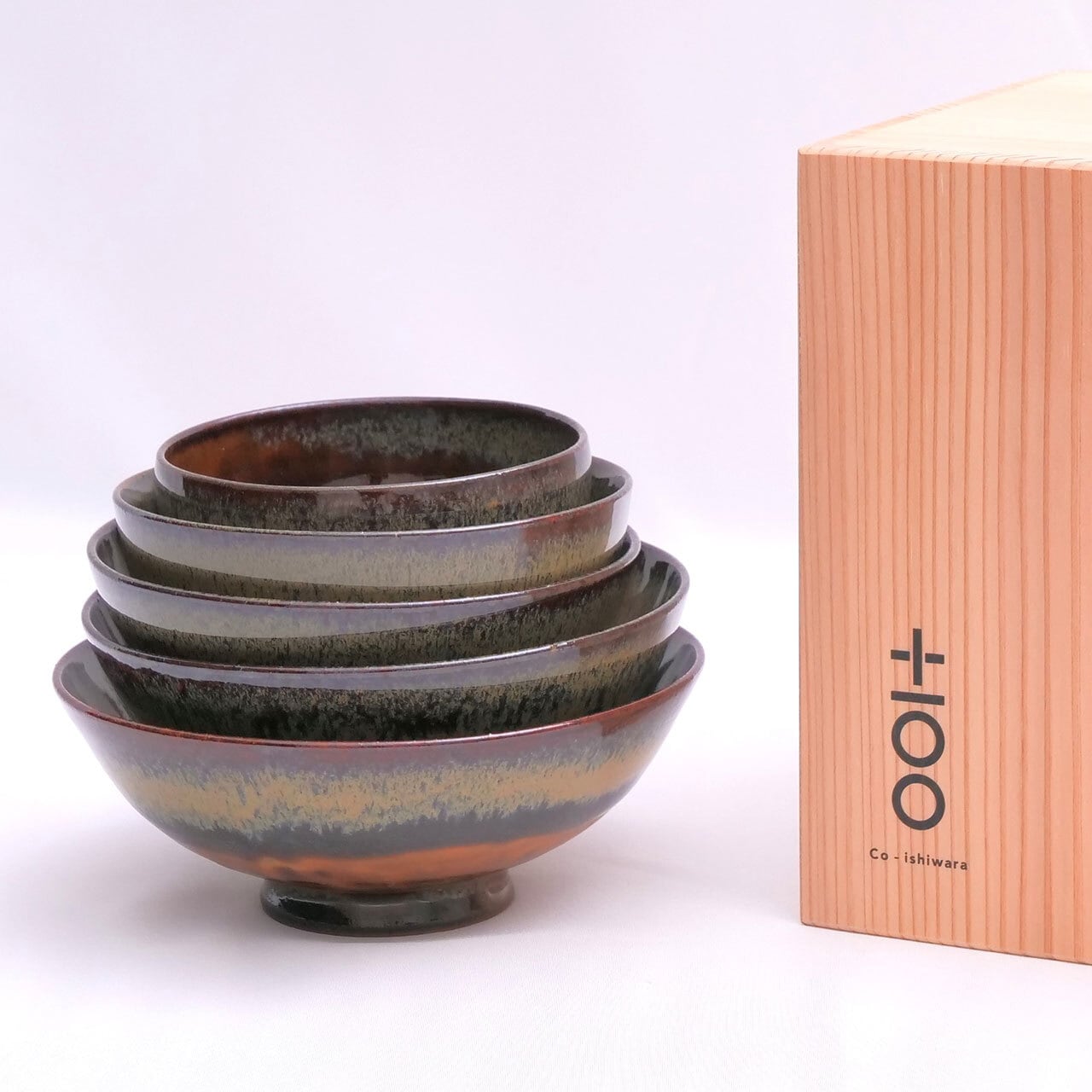 Co-ishiwara 百碗 黒道外黄釉 髙取焼宗家 CHW-18 小石原焼 ご飯茶碗