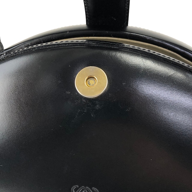 LOEWE ロエベ ハンドバッグ ブラック アナグラム レザー トップハンドル vintage ヴィンテージ オールド ihd733