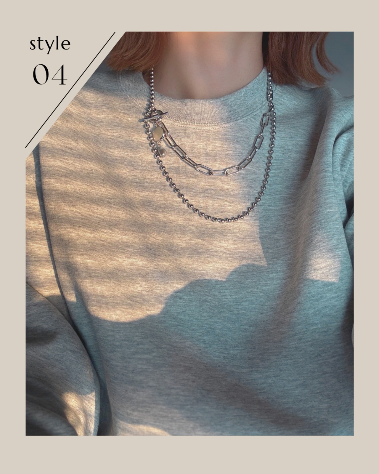 ［ 4way ] Ball & Clip Chain Necklace［SSN029］