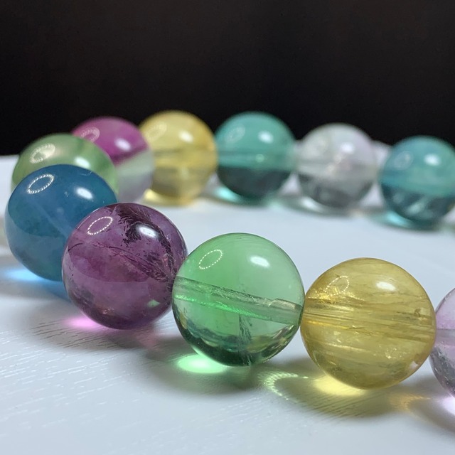 発色美しい☆マルチフローライト ブレスレット