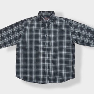 【COVINGTON】コットン ネルシャツ 長袖 フランネルシャツ カジュアルシャツ チェック柄 柄シャツ XL US古着