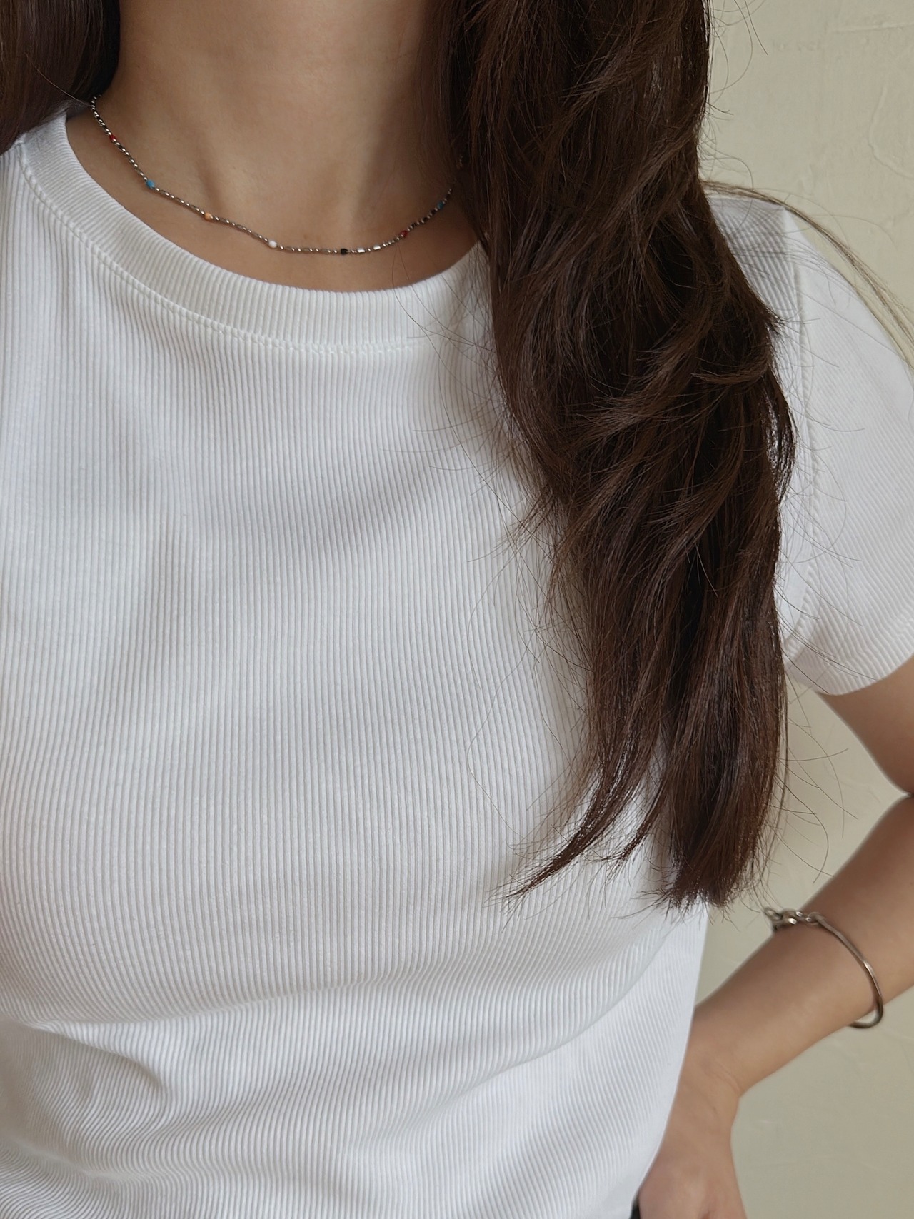 SS マグネットランダムビーズネックレス