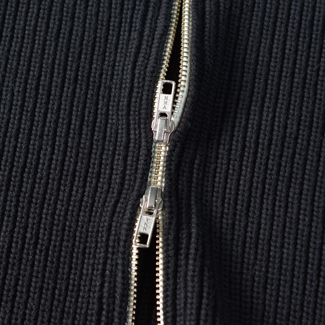 Manual Alphabet マニュアルアルファベット ALL TIME RIB ZIP KNIT・ブラック【送料無料】